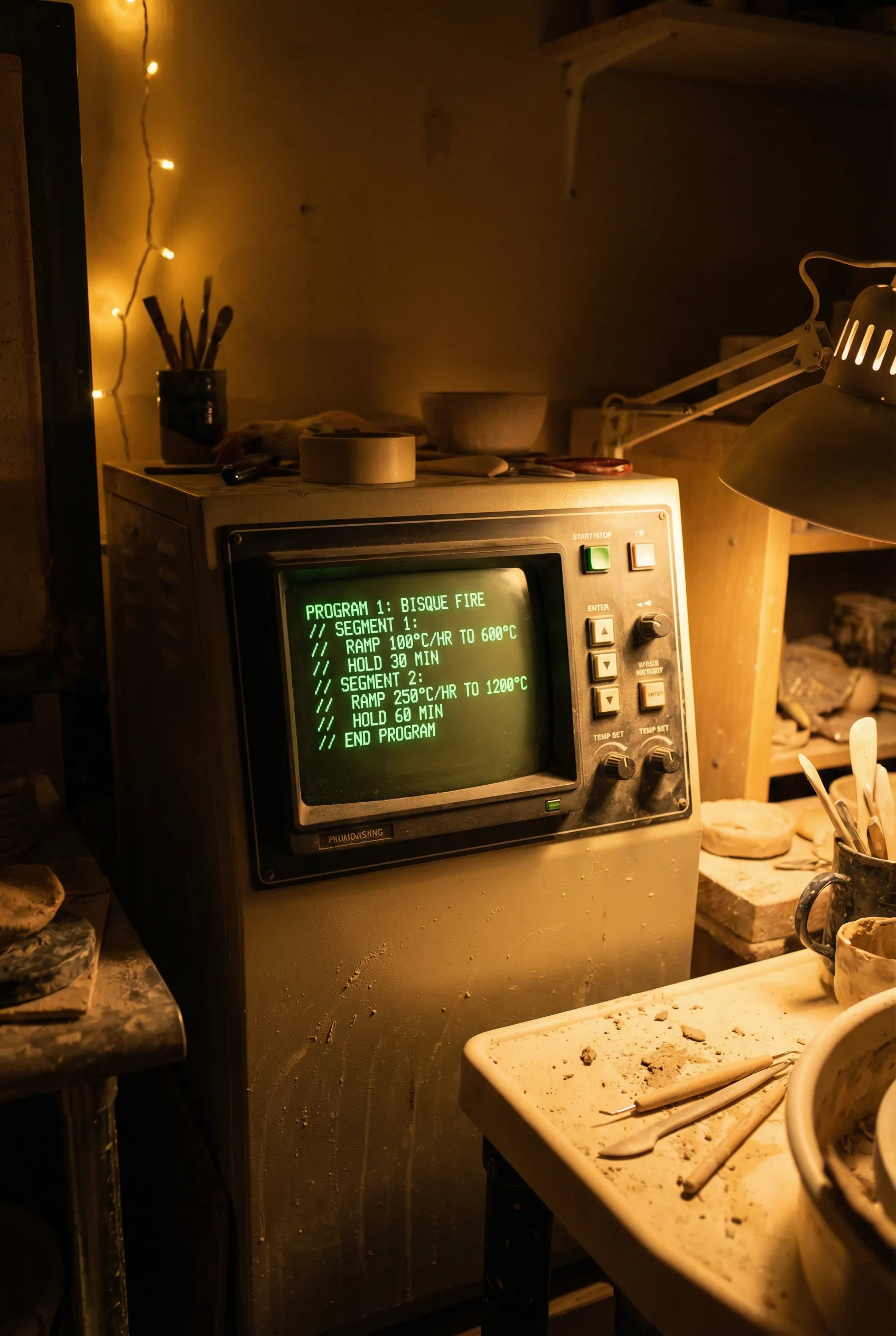 Kiln cycle programming screen